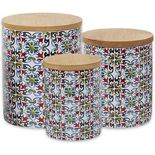 Blomsterfliser keramisk dåse sæt/3
