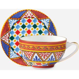 Dolce&Gabbana Casa Tea And Coffee - 'Carretto Siciliano' teacup and saucer in Multicolor 100%PORCELAIN