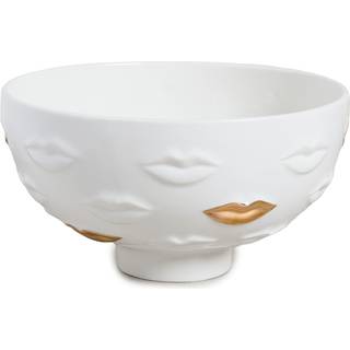 Jonathan Adler Gilded Gala Lips Skål - Serveringsskåle Porcelæn Hvid - 33243