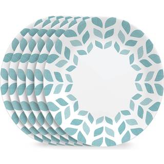 Corelle Global Collection Vitrelle 6-delt middag Frokost s?t Triple Layer Recycled Glass Lightv?gt Milj?venlig Runde 8-1/2-tommer Plader Set Nort