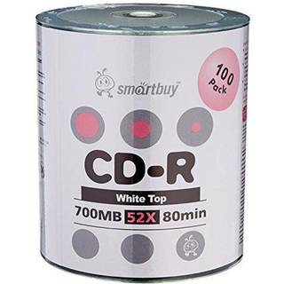 SmartBuy 100-disc 700MB/80min 52x CD-R White Top Blank Data Recordable Media Disc