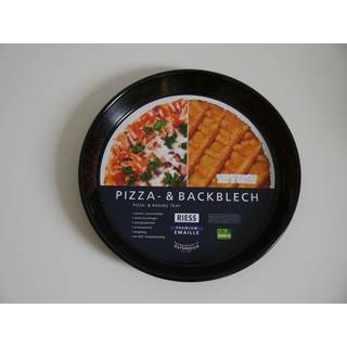 Riess Classic Backformen Pizzablech 28 cm - Emaille - Schwarz