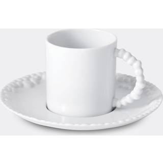 L'Objet Tea and Coffee - 'Mojave' espresso cup & saucer in white Porcelain