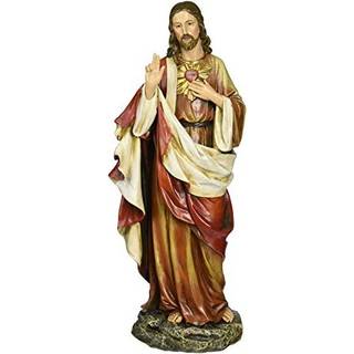 Renaissance Collection Joseph's Studio af Roman 10,25 tommer h?jt Sacred Heart of Jesus -figur lavet af stenharpiks og h?ndmalet