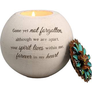 Pavilion Gift Company 19093 Forever in My Heart Terra Cotta Candle Holder 4-tommer hvid