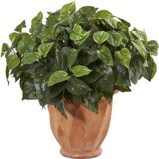 Næsten naturlig 6417 Pothos kunstig plante i terracotta planter grøn