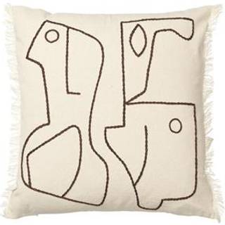 Ferm Living Figure Pude 50x50 cm Off White/Coffee