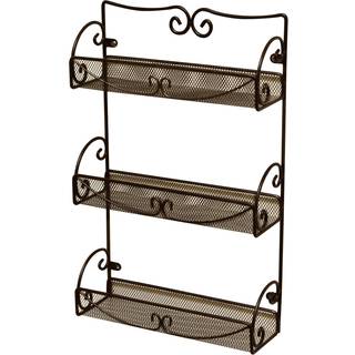 Deco Brothers 3 Tier Wall Montered Hanging Spice Rack Bronze