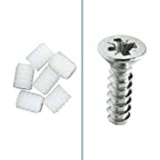 ROK HARDWARE 8 mm plast h?ngsel dyvelindsatser med skruer 100 pack