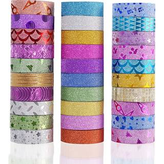 Agutape 30 Rolls Washi Masking Tape Set dekorativ h?ndv?rksb?ndopsamling til DIY og gaveindpakning med farverige design og m?nstre