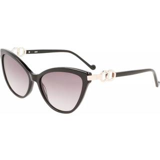 Liu Jo Kvinde LJ755S 001 Solbriller Acetat Sort Grå Cat Eye Skygge