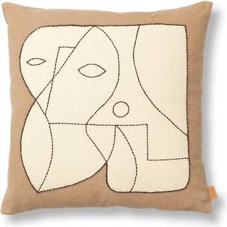 Ferm Living Figure Pude 50x50 cm Mørk Taupe/Off White