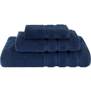 Amerikansk bl?dt linned 3 stykker h?ndkl?de s?t 1 badeh?ndkl?de 1 h?ndkl?de 1 vaskeklud 100% tyrkiske bomuldsh?ndkl?der til badev?relset Navy Blu