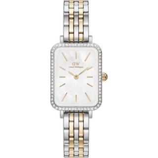 Daniel Wellington Quadro White Mother of Pearl Dial Stainless Steel Strap Women's Watch DW00100671