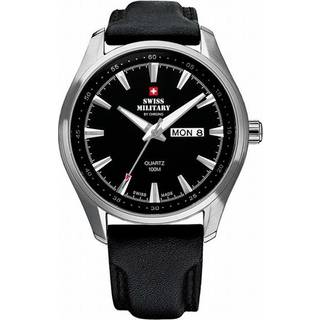 Swiss Military by Chrono SM34027.05 Classic Sort/Læder Ø44 mm