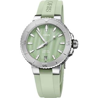 Oris Aquis Date armbåndsur med grøn perlemor 36,5 mm
