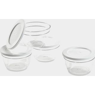 Opbevaringskrukker Nordiska Plast Cook It, glasklar/hvid, 170 ml, 4-pak