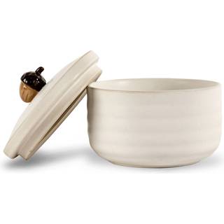 Sagaform Ellen agernkrukke med låg Ø13,5 cm Offwhite