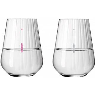 Sternschliff vandglas med tryk, 2 stk