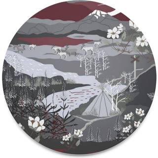 Arvidssons Textil Fjällvandring bordskåner Grå/Vinrød