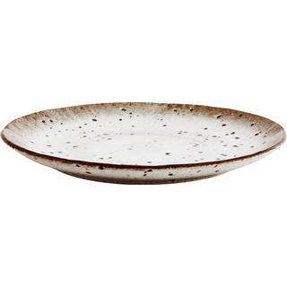Madam Stoltz Tallerken 22 Cm Brun / Hvid - Middagstallerkner Stentøj Multi - 25R-1-2