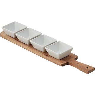 Dorre Serena Serveringsbakke Med Skål - Serveringsfad Keramik Hvid - 5-8841