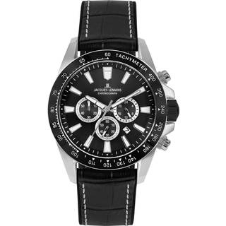 Jacques Lemans 1-2127C Liverpool Sort/Gummi Ø40 mm