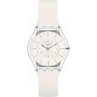 Swatch Lifestyle White Classiness Quartz White Dial Silicone Strap Unisex Watch SS08K102-S14