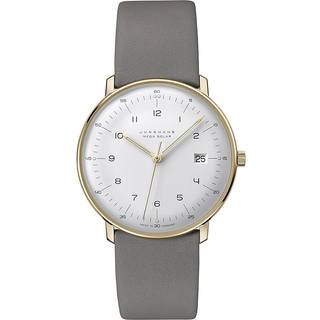 Junghans 59/7324.02 max bill Unisex Funkuhr Mega Solar Grau/Goldfarben