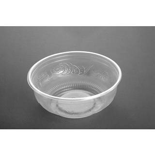 Plastbakke rund salatskål PP klar 610ml 100stk/ps