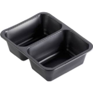 Plastbakke PP Gastronorm 645/540ml 2-rums 22,7x17,8x5cm sort