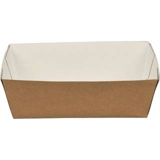 Pommes Frites bakke 12x6x3,7cm 250g/m2 pap konisk nr. 0 brun