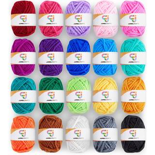 Jumblcrafts Mini 20CT garn sæt - Ideel til strikning af hækling. 100% akryl 20 livlige farver. Fantastisk til alle kvalifikationsniveauer