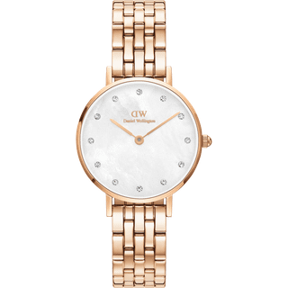 Daniel Wellington Petite White Mother of Pearl Dial Stainless Steel Strap Women's Watch DW00100613