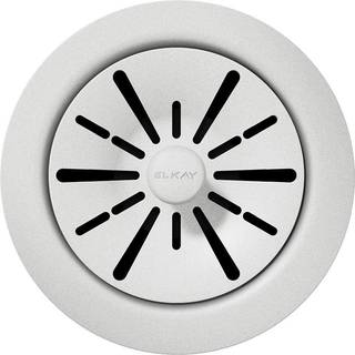 Elkay Quartz Perfect Drain 3-1/2 """" Polymer Disposer Flange med aftagelig kurvsil og gummipropen hvid