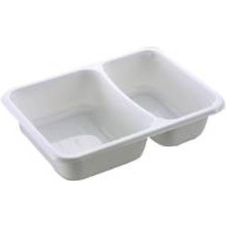 Bakke plastbakke 530ml CPET 2-rums 215/315ml standard serie biret hvid