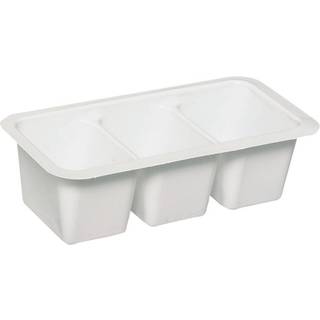 Plastbakke 3-rums hvid polystyren 75 ml til fødevarer