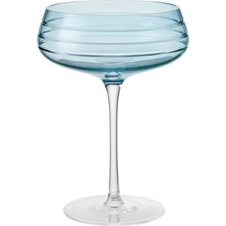 Louise Roe Triple Cut Champagneskål - Champagneglas Mundblæst Krystal Blå - 10504-2-90