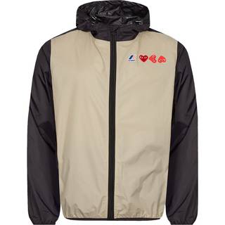 Jakke Comme des Garçons PLAY x K-Way Claude Contrast Jacket UNISEX Beige Grey/ Black XXL - Black - XXL