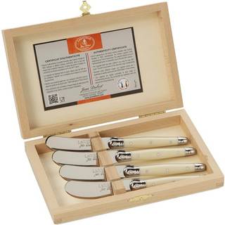 Jean Dubost Laguiole Cutlery - 'Premium' butter knife, set of four, ivory in ivory steel, wood