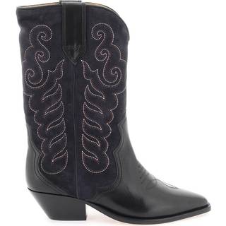 Isabel Marant Duerto embroidered suede and leather boots - black - EU 35