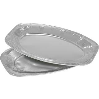 Serveringsfad oval 35x24,3cm 120 my sølv aluminium
