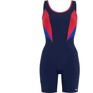 Damella Cindy Chlorine Resistant Long Leg Swimsuit - Navy/Red - 44