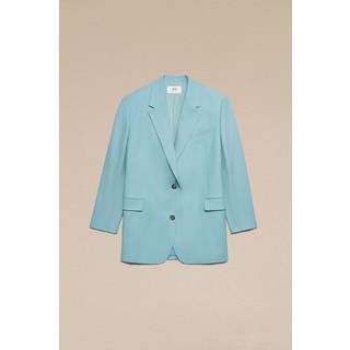 Ami Paris Single-breasted virgin wool blazer - blue - XS