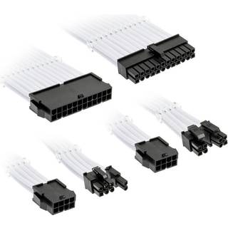 Kolink Core Standard Braided Cable Extension Kit - Brilliant White - 2x 6+2pin, 1x 4+4pin, 1x 20-4pin -> Forventet levering: 1-2 hverdage