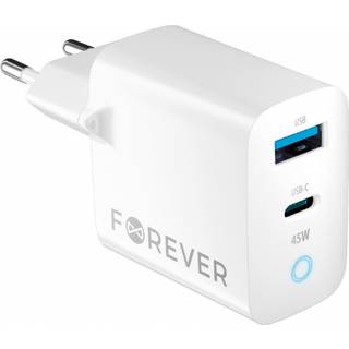 Forever USB-C PD + USB-A Lader (45W)