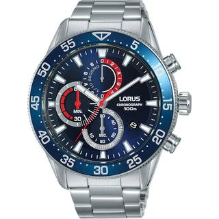 Lorus Sports Quartz Blue Dial Stainless Steel Bracelet Men's Watch RM337FX9