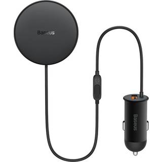 Baseus Trådløs Magsafe 15W oplader til bilen - Inkl. adapter - Sort
