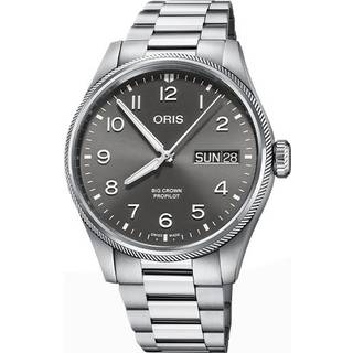 ORIS Big Crown Propilot Big Date armbåndsur, grå skive med lænke - 44mm