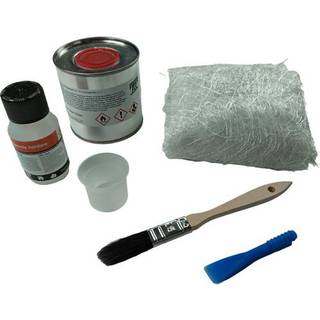 Reparationssæt båd FiberFix Polyester Repair Kit, flydende polyester + hærder + glasfibermåtte + pensel + blandingskop + omrører